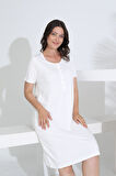 Bambu Kısa Kol Hamile Lohusa Gecelik Elbise 30280-30283