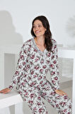 Angelique %100 Pamuk Uzun Kol  Kadın Pijama Takımı 21512