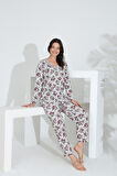 Angelique %100 Pamuk Uzun Kol  Kadın Pijama Takımı 21512