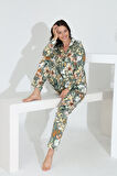 Etoile %100 Pamuk Uzun Kol Önden Düğmeli Kadın Pijama Takımı 98242