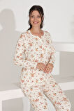 Etoile %100 Pamuk Uzun Kol Kadın Pijama Takımı 98288