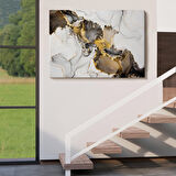 Mermer Desenli ve Altun Tozu Detaylı Soyut Modern Kanvas Tablo-5055