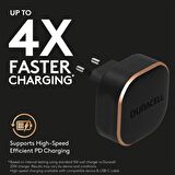 Duracell 20W PD Şarj Başlığı 1xUSB-C - Siyah