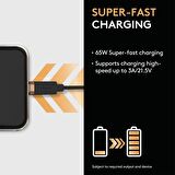Duracell 1m Usb-C To Usb-C Örgülü Şarj Kablosu - Siyah