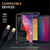 Duracell 1m Usb-C To Usb-C Örgülü Şarj Kablosu - Siyah