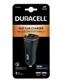 Duracell 30W Araç Şarj Başlığı ( Dual USB-A Port ) - Siyah