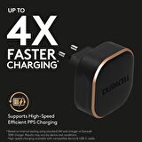 Duracell 30W 4X Hızlı Şarj Başlığı ( USB-A,USB-C ) - Siyah