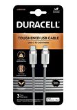 Duracell 1m Lightning to USB-C Örgülü Şarj Kablosu - Beyaz