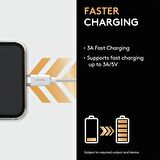 Duracell 2m Lightning to USB-A Örgülü Şarj Kablosu - Beyaz