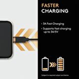 Duracell 2m Lightning to USB-A Örgülü Şarj Kablosu - Siyah