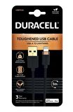 Duracell 1m Lightning to USB-A Örgülü Şarj Kablosu - Siyah