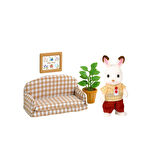 5013 Sylvanian Families, Çikolata Kulaklı Tavşan Baba ve Kanepesi , +3 yaş