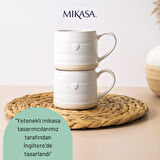 Mikasa MKMUGHRTPK2 Farmhouse Heart Stoneware 2li 380ml Beyaz Kupalar