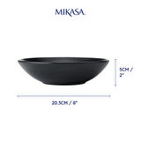 Mikasa Jardin Midnight 20cm Seramik Çukur Tabak 4lü