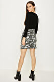 Kadın Kamuflaj Desen Mini Etek