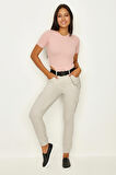 Kadın Kemerli Zincir Detaylı Paçası Lastikli Kargo Pantolon