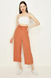 Kadın Beli Lastikli Geniş Paça Rahat Pantolon