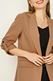 Kadın Kolları Katlamalı Blazer Ceket