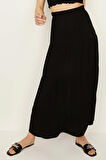 Kadın Beli Lastikli Volanlı Maxi Etek