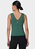 SB9883B-12837 GAIA V-NECK TANK Yeşil U Yaka Regular Fit  Kadın Atlet