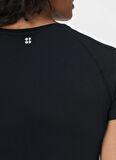 Sweaty Betty SB10127-001 ATHLETE CROP SEAMLESS W Siyah Bisiklet Yaka Normal Düz Kadın T-Shirt
