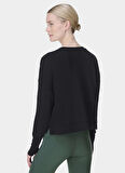 Sweaty Betty SB10232-001 AFTER CLASS CROP SWEATS Siyah Bisiklet Yaka Normal Düz Kadın Sweatshırt