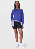 Sweaty Betty SB10232-400 AFTER CLASS CROP SWEATS Mavi Bisiklet Yaka Normal Düz Kadın Sweatshırt