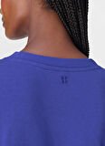 Sweaty Betty SB10232-400 AFTER CLASS CROP SWEATS Mavi Bisiklet Yaka Normal Düz Kadın Sweatshırt