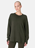 Sweaty Betty SB10386-301 AFTER CLASS LONGLINE SW Yeşil Bisiklet Yaka Normal Düz Kadın Sweatshırt