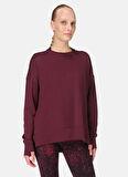 Sweaty Betty SB10386-601 AFTER CLASS LONGLINE SW Bordo Bisiklet Yaka Normal Düz Kadın Sweatshırt