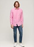 Superdry Normal Pembe Düz Erkek Gömlek M4010607ATZJ_STUDIOS CASUAL LINEN L