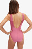 Speedo Logo Deep Ubk 1Pc Pt Kadın Pembe Mayo 8-00307616651