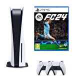 Playstation 5 Disk li + 2. DualSense Kol + Ps5 EA SPORTS FC 24 (ithalatçı Garantili)