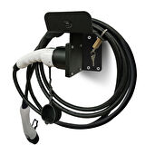 Egnio Tip 2 Ev Şarj Tutucu, IEC 51296-2 Fişli Elektrikli Araba İçin Asma Kilit Kilitlenebilir Duvara Montaj Tutucu RP Model Siyah