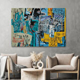 Jean Michel Basquiat Mavi Kuş Kanvas Tablo-5060