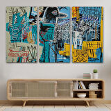 Jean Michel Basquiat Mavi Kuş Kanvas Tablo-5060