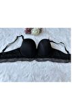 Love Fuchsia C Kap C cup Beli Dantelli Soft Kaplı Toparlayıcı Sütyen-5061