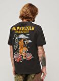 Superdry Bisiklet Yaka Baskılı Antrasit Erkek T-Shirt M1011896B06A_TATTOO GRAPHIC LOOSE T