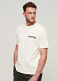 Superdry Bisiklet Yaka Baskılı Krem Erkek T-Shirt M1011896B22C_TATTOO GRAPHIC LOOSE T