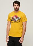Superdry Bisiklet Yaka Baskılı Sarı Erkek T-Shirt M1011897A7SD_TOKYO VL GRAPHIC T SHI