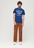 Superdry Bisiklet Yaka Baskılı Koyu Mavi Erkek T-Shirt M1011905A2AM_COPPER LABEL SCRIPT TE