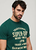 Superdry Bisiklet Yaka Baskılı Yeşil Erkek T-Shirt M1011906A9VK_WORKWEAR FLOCK GRAPHIC