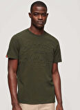 Superdry Bisiklet Yaka Düz Koyu Yeşil Erkek T-Shirt M1011915A1KM_EMBOSSED ARCHIVE GRAPH