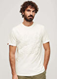 Superdry Bisiklet Yaka Düz Beyaz Erkek T-Shirt M1011915A34C_EMBOSSED ARCHIVE GRAPH