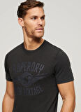 Superdry Bisiklet Yaka Baskılı Antrasit Erkek T-Shirt M1011918AAFB_RETRO ROCKER GRAPHIC T