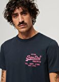 Superdry Bisiklet Yaka Baskılı Lacivert Erkek T-Shirt M1011922A98T_NEON VL T SHIRT