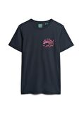 Superdry Bisiklet Yaka Baskılı Lacivert Erkek T-Shirt M1011922A98T_NEON VL T SHIRT