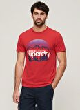 Superdry Bisiklet Yaka Baskılı Kırmızı Erkek T-Shirt M1011982A9QZ_GREAT OUTDOORS GRAPHIC