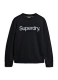 Superdry Bisiklet Yaka Siyah Erkek Sweatshırt M2013593A02A_CORE LOGO CITY LOOSE C