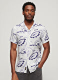Superdry Normal Çok Renkli Desenli Erkek Gömlek M4010810A2EP_OPEN COLLAR PRINT LINE